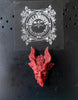 Krampus Magnet, Hand Painted Resin Sculpture | Mythic Fantasy Decor | Krampus Head Magnet for Dark Fantasy and Gothic Decor