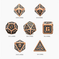 Bronze Mini Metal Dice Ancient Effect | (10mm to 15mm) 7-Dice Udixi RPG