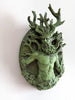 Green Man/ Cernunnos Wall Plaque, Hand Painted Resin Sculpture | Mythic Forest Creature Wall Art |Woodland Ent Wall Plaque for Nature Lovers