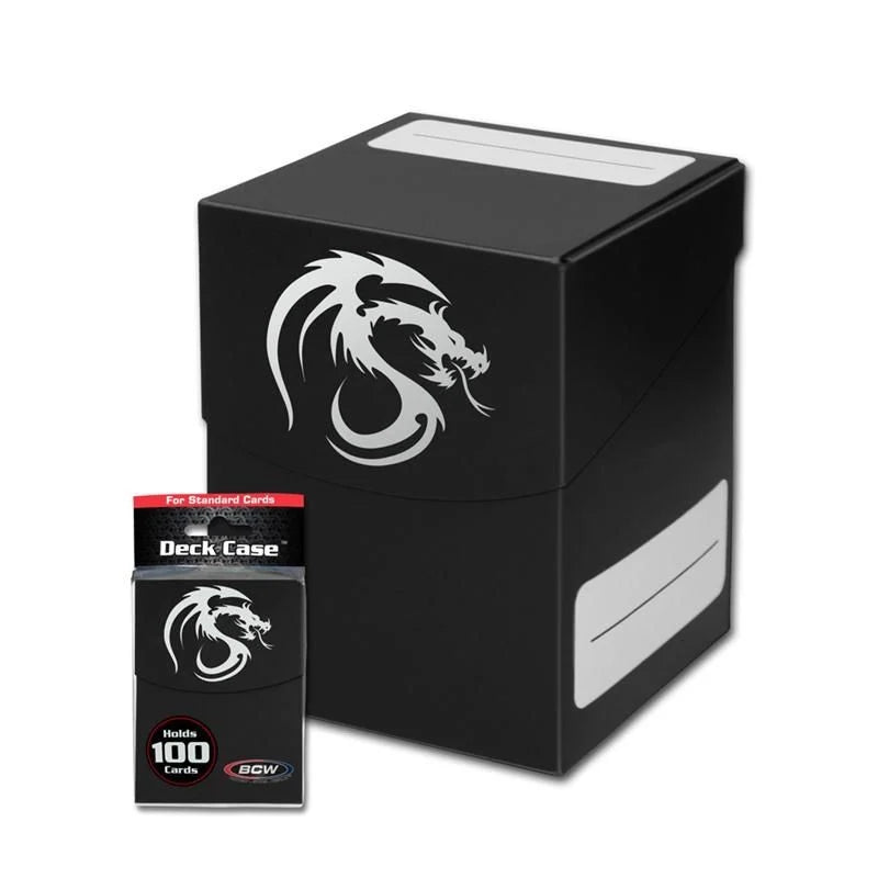 BCW Large Deck Case – Matte Black | 100-Card MTG Deck Box with Divider