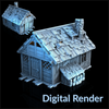 Lumberjack Hut 28mm terrain building miniature scale playable house for ttrpg