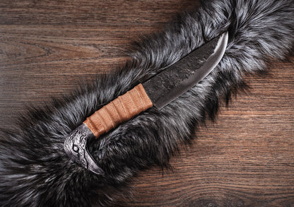 Raven Hilt Knife – Hand-Forged Viking Utility Knife with 5.5" Blade