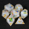 Football-Themed Resin Dice Set for D&D + Gold Lettering