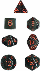Translucent Poly Smoke/Red 7-Die Set (revised)