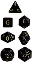 Opaque Polyhedral Black/gold 7-Die Set