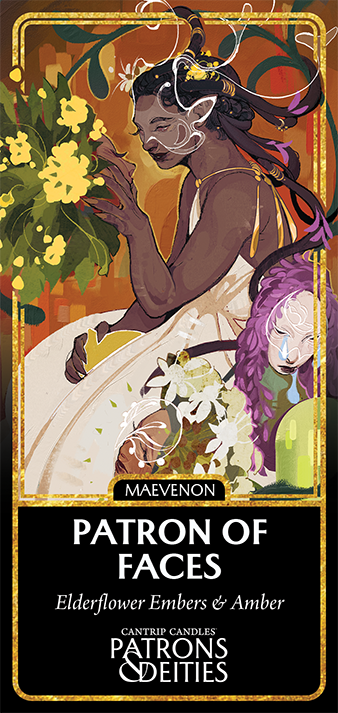 Cantrip Candles Maevenon Patron of Faces 16oz - D&D Deity Candle