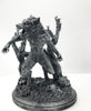 Werewolf Statue, Hand Painted Grayscale Resin Sculpture | Gothic Halloween Legendary Monster Figurine | Dark Art for Spooky Home Decor