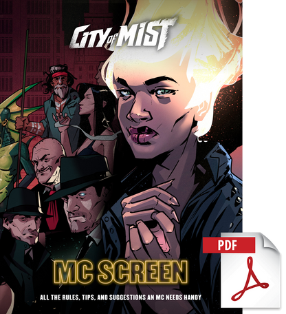 City of Mist MC Screen — 3-Panel Illustrated Game Master Screen