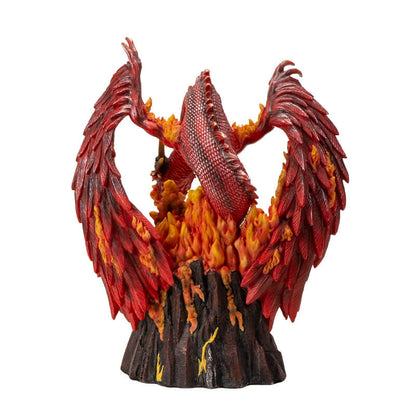 Asher Fire Dragon Figurine - Derek W. Frost Red Dragon & Volcano Resin Statue