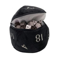 D20 Plush Dice Bag - Black