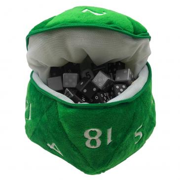 D20 Plush Dice Bag – Green