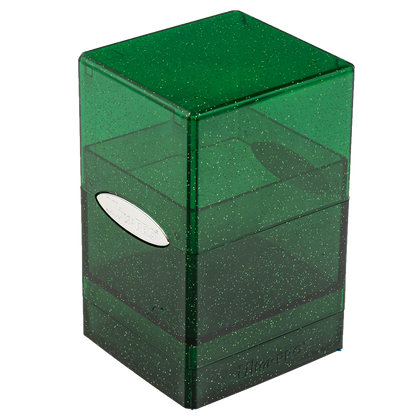 Glitter Satin Tower Deck Box - Green