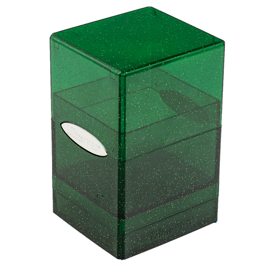 Glitter Satin Tower Deck Box - Green