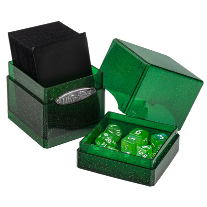 Glitter Satin Tower Deck Box - Green