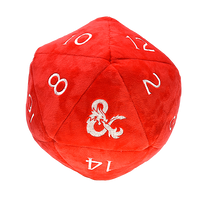 D20 Jumbo Plush Dice - D&D Red and White