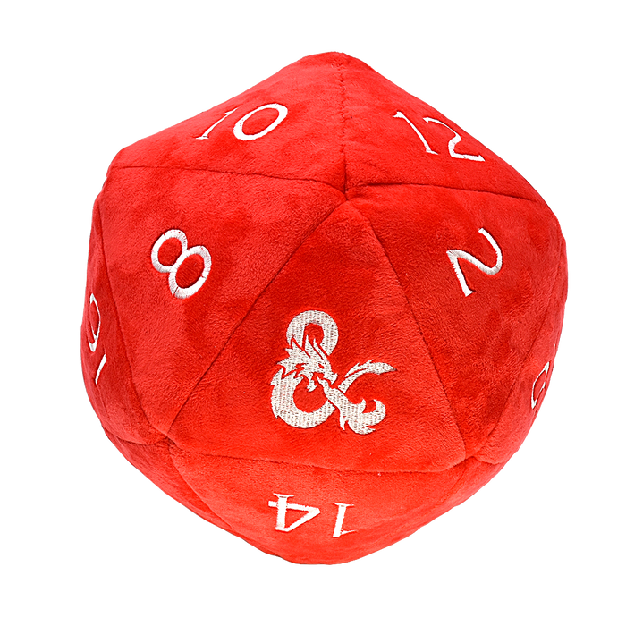 D20 Jumbo Plush Dice - D&D Red and White