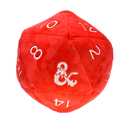 D20 Jumbo Plush Dice - D&D Red and White