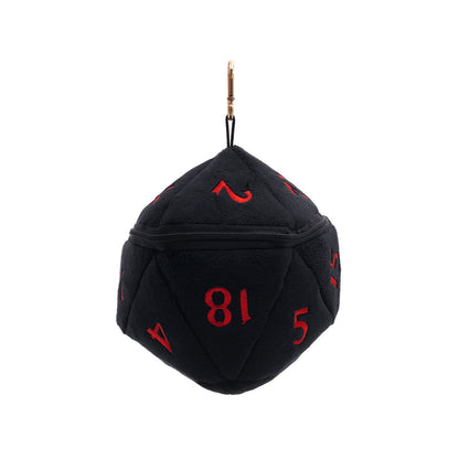 D20 Plush Dice Bag – D&D Black and Red