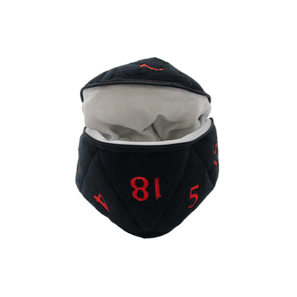 D20 Plush Dice Bag – D&D Black and Red