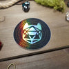 D20 Cat Holographic Sticker