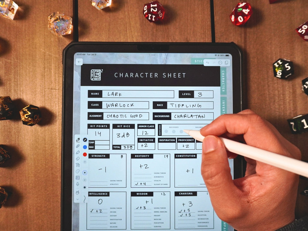 5e D&D Character Journal for Tablets Record of Adventure
