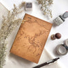 Vintage World Map 7x5 Handmade Leather Journal
