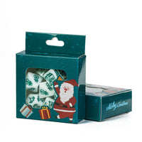 White Christmas Dice w/Green Presents Trees Snowman Holiday Festive