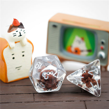 Teddy Dog Dice 7-Dice Set Resin Dungeons and Dragons Dice