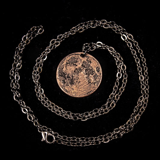 Blood Moon Copper Necklace - 1" Pendant or Charm