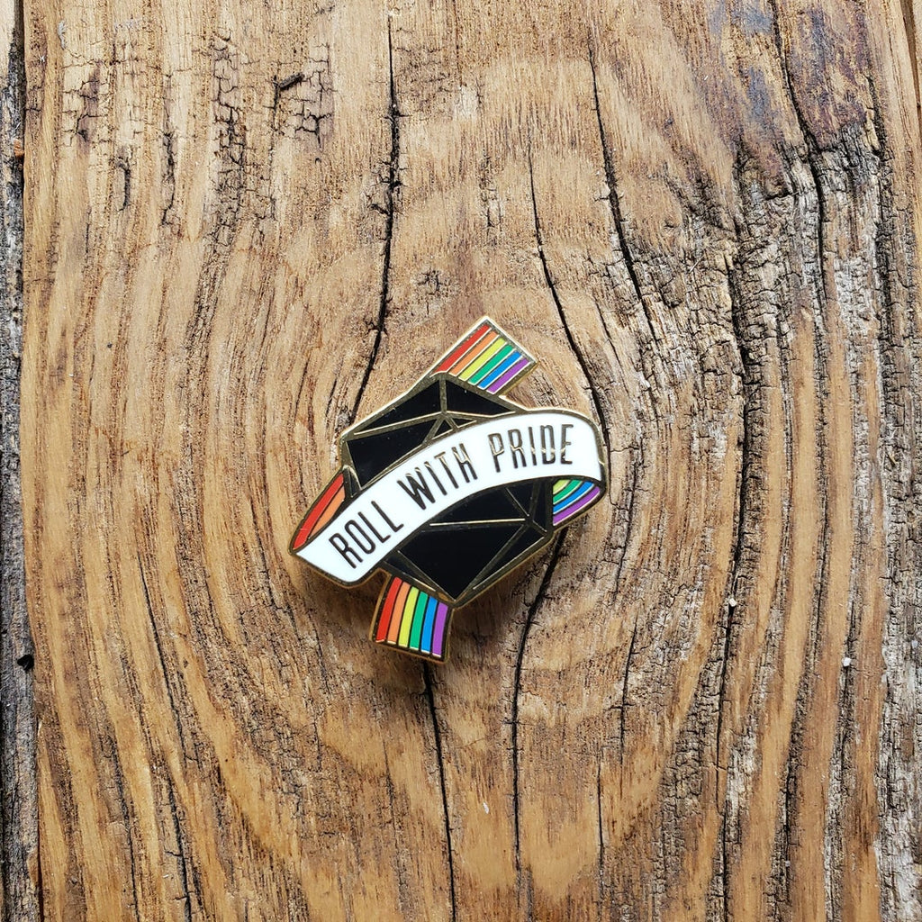 Roll with Pride Pin | LGBTQ+ D&D Enamel Lapel Pin 0.25