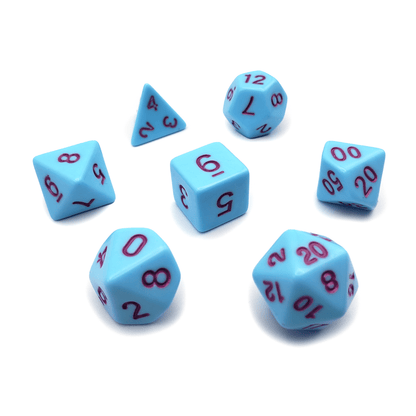 Bluebird - 7 Piece DnD Dice Set | Acrylic RPG Gaming Dice