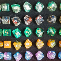 (Resin) 7-Dice Sets Gift Box | 5 Sets, Different Colors, Dungeons & Dragons Dice