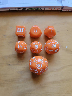 DCC Special 7 Dice Set - Orange