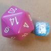 34mm (L) Single d20 Opaque Polyhedral Light Purple/white d20 (Sold per die)
