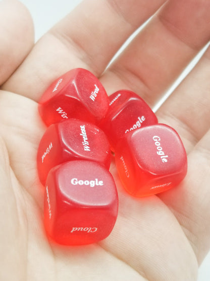 10x Red Computer Dice d6 | Tech Themed Dice 6-Sided 16mm Tech Dice 16mm