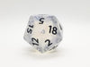 The Time Walker | Clear Glitter 34mm d20 CHONK RPG Dice Set w/Black