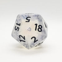 The Time Walker | Clear Glitter 34mm d20 CHONK RPG Dice Set w/Black