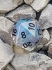 The Time Walker | Clear Glitter 34mm d20 CHONK RPG Dice Set w/Black
