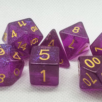 Time Walker | Purple w/Gold Glitter 7-Dice Set RPG Dice Set