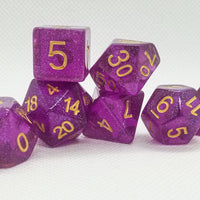 Time Walker | Purple w/Gold Glitter 7-Dice Set RPG Dice Set