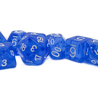 Time Walker | Blue w/White Glitter 7-Dice Set RPG Dice Set
