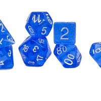 Time Walker | Blue w/White Glitter 7-Dice Set RPG Dice Set