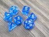 Time Walker | Blue w/White Glitter 7-Dice Set RPG Dice Set