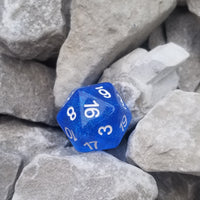 Time Walker | Blue w/White Glitter 7-Dice Set RPG Dice Set