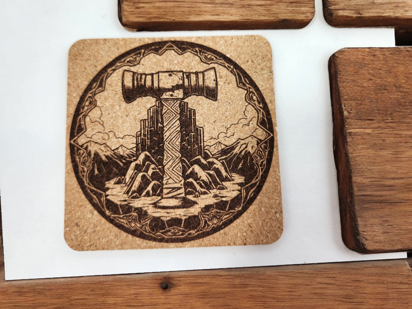 Set of 4 Fantasy-Themed Cork Coasters