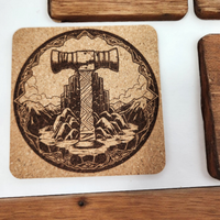 Set of 4 fantasy themed cork coasters