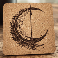 Set of 4 fantasy themed cork coasters