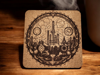 Set of 4 Fantasy-Themed Cork Coasters