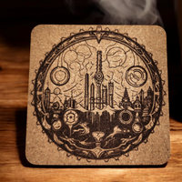 Set of 4 fantasy themed cork coasters