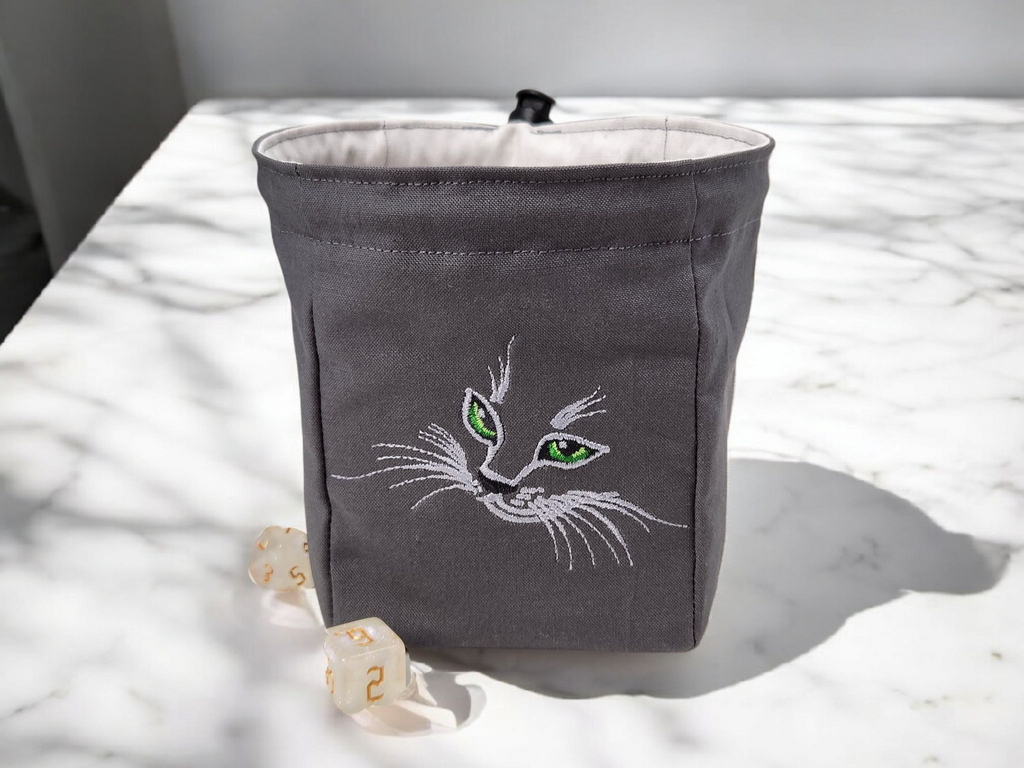 Russian Gray cat dice bag